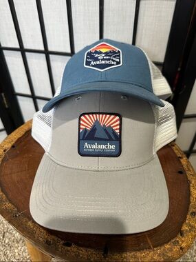 Avalanche Set of 2 Trucker Hats with  Mountain Patch’s Adjustable NEW